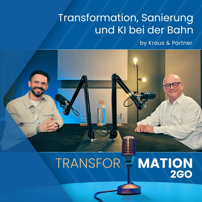 Episode cover, episode 43: Transformation, Sanierung und KI bei der Bahn — with Martin Seiler and Michael Schön